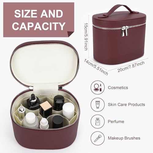 YFGBCX Makeup Bag Vanity Case with Removable Divider Travel Toiletry Bag Portable Cosmetic Bag Makeup Organizer Case