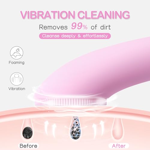PRITECH Rechargeable Facial Cleansing Brush with Heat Massage