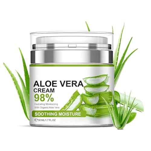 Aloe Vera Moisturizer Facial Cream,Facial Cream With 98% Organic Aloe Vera,Anti Wrinkle Face Moisturize Cream,For Dry Skin,Acne Scars,Soft,Moisturizing,And Delicate Skin