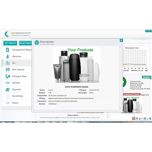 Skin Analyzer with 9 Reports | Facial Analysis Detector for Beauty Salons