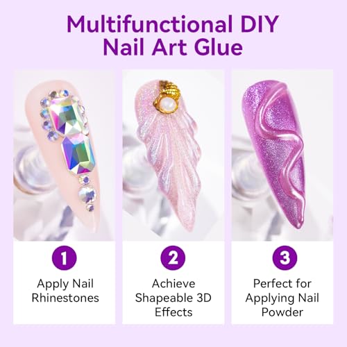 Makartt Rhinestone Glue Set - 12x30ml Medium Viscosity for 1–6mm Rhinestones & 3D Charms (Variation: Nail Rhinestone Glue Set, 12 x 30ml)