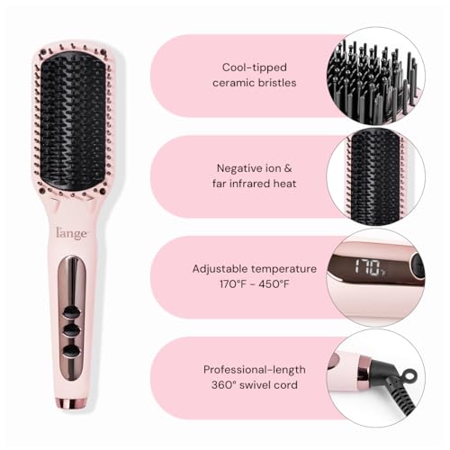 L'ANGE HAIR Le Vite Straightening Brush - Dual-Voltage Hot Tool for Frizz-Free Hair