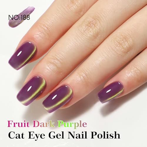 PEACECOLOR Purple Cat Eye Gel Polish with Magnet - 16ml
