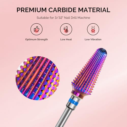 Tornado Nail Drill Bits - 3/32'' Carbide Tungsten, Medium Grit