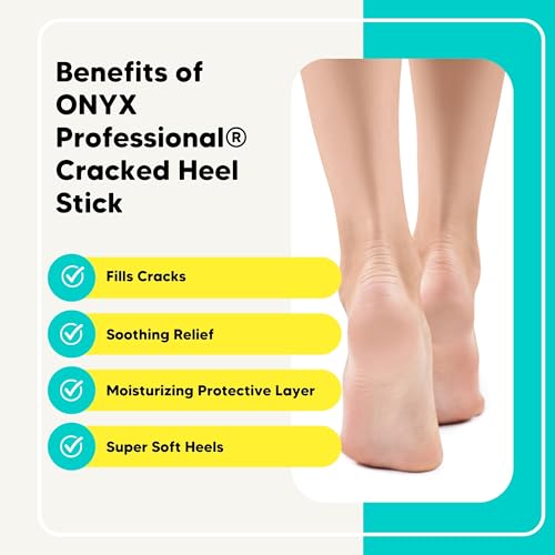 Onyx Professional Cracked Heel Repair Balm Stick for Dry Cracked Feet Treatment, Moisturizing Heel Balm Rolls On So No Mess Like Foot Cream or Foot Lotion, Rescues Cracked Feet, Coconut Scent