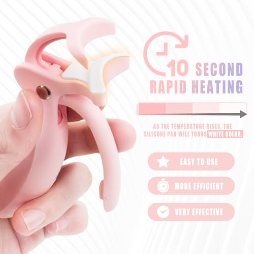 Pinkiou Electric Heated Eyelash Curler - USB-C Rechargeable & Travel-Friendly