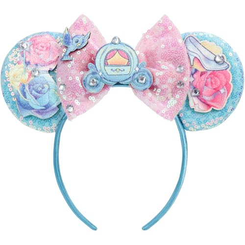 Princess Mouse Ears Headband with Sequin Bow - Sparkle Accessories
