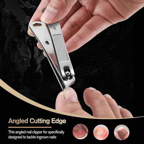 FERYES Ingrown Nail Clipper - Slant Curved Blade Nail Clipper for Thick Toenails and Ingrown Nails, Podiatrist Toenail Clippers for Seniors and Men