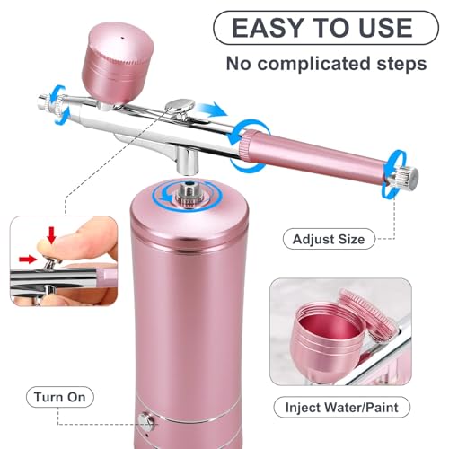 Airbrush Kit with Compressor, 0.3mm Nozzle, USB Rechargeable