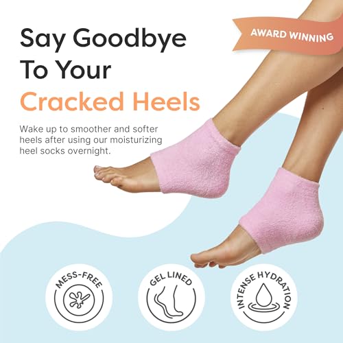 ZenToes Moisturizing Heel Socks for Dry Cracked Heels, 2 Pairs