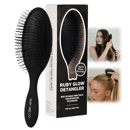 Glow Detangler Hair Brush for Women Wet or Dry, Fine & Curly Hair