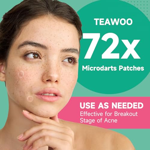 72-Count Microdart Acne Patches, Hydrocolloid Pimple Patches with Salicylic Acid & Madecossoside, Microdart Zit Patches for Deep Blemishes & Early Stage Acne (Patented)
