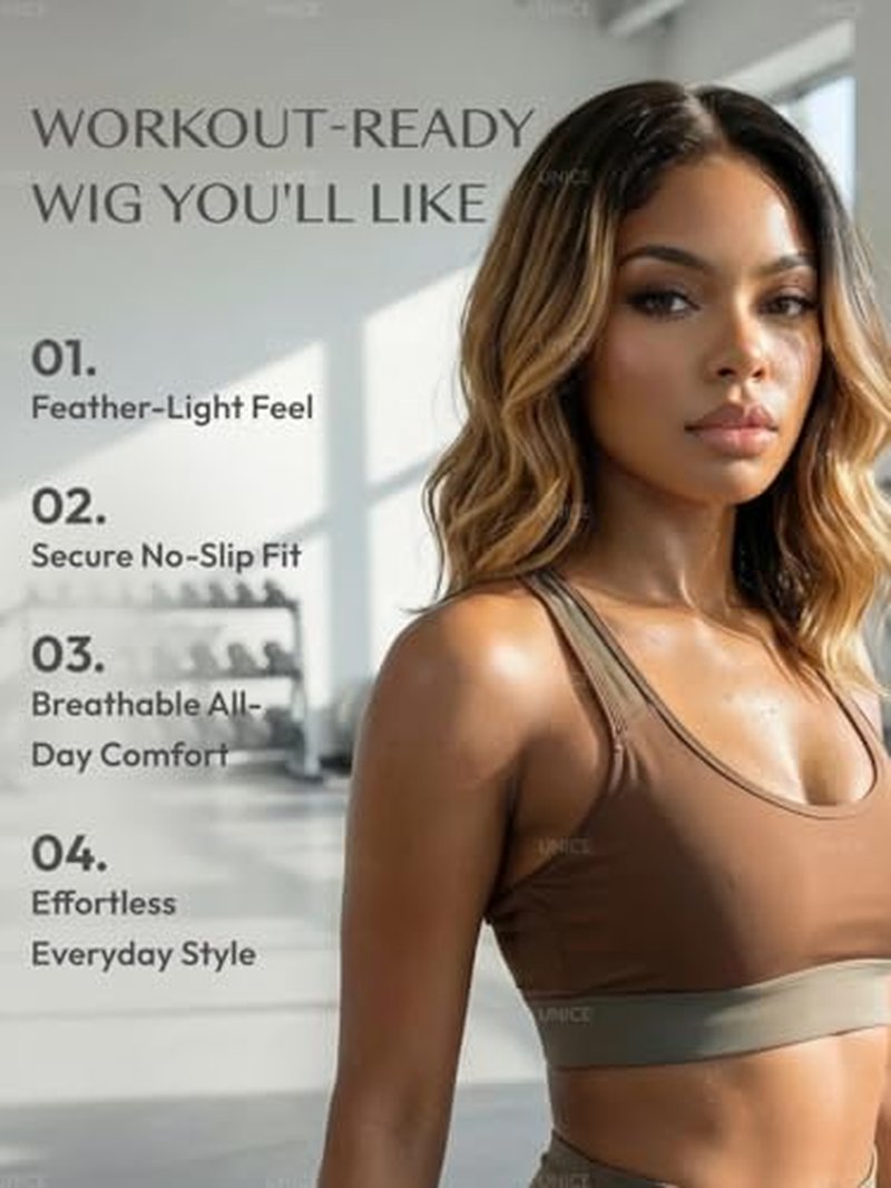 UNICE 13x4 Lace Front Bob Wig - Chocolate Brown Balayage with Highlights