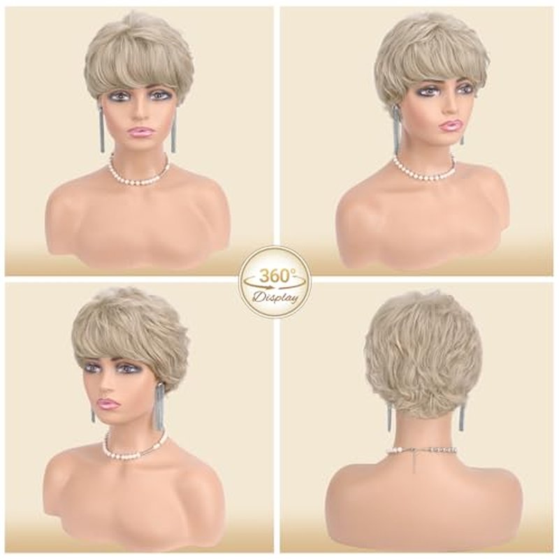 Haloo Blonde Pixie Wig - Short Layered Synthetic Hair