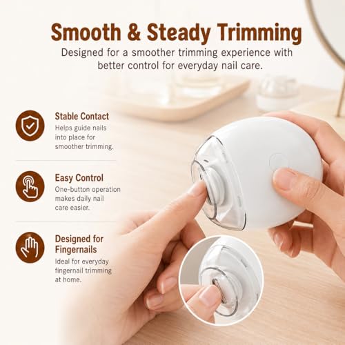 Electric Nail Clipper with LED Light & Built-in Storage - 3 Speed Trimmer