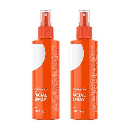 Aeromist Hypochlorous Acid Spray - 16 oz Twin Pack (2 x 8 oz) ? No-Rinse Face Wash, Non-Toxic, Safe for Sensitive Skin ? Perfect for Travel, Home, Gym Use - HOCL