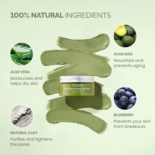 Korean Clay Face Mask with Avocado & Superfoods, 3.4 oz