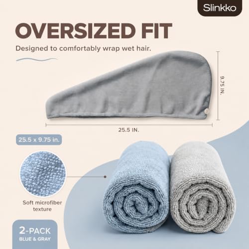 Quick Dry Microfiber Hair Towel Wrap for All Hair Types