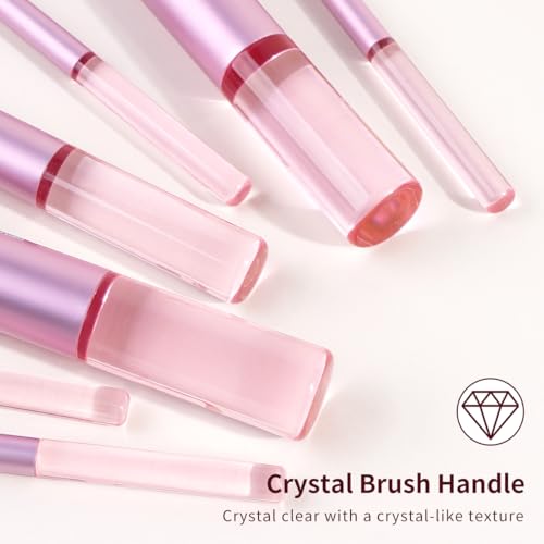 MAANGE 13 PCS Makeup Brushes Professional Make Up Brushes Premium Synthetic Powder Concealers Brushes Travel Makeup Brush Set with Case (Pink)