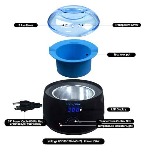 Waxing Kit for Women Men, Wax Warmer Hair Removal at Home with Hard Wax Beads & Silicone Pot, Suitable for Sensitive Skin Brazilian Bikini, Facial, Underarms, Legs, Full body