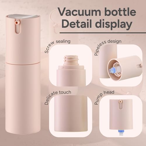 Lulupack 1 oz Airless Pump Bottles, 3-Pack Refillable Travel Size