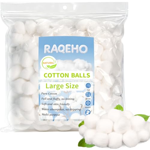 200 Large Organic Cotton Balls for Nail Polish Removal & Makeup