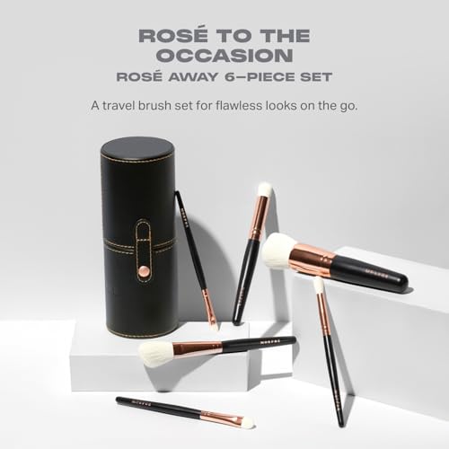 Morphe Rose Away 6-Piece Makeup Brush Set with Case