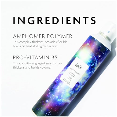 R+Co OUTER SPACE Flexible Hairspray ? Light Hold & Long-Lasting Hair Spray, Adds Shine & Flexibility, All Hair Types