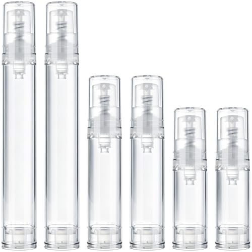 6pcs Airless Pump Bottles Travel Set 5ml 10ml 15ml