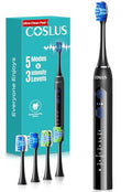 COSLUS C30 Electric Toothbrush for Adults, Ultra-Clean, Black, 1PC
