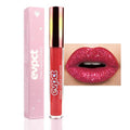 evpct 1Pcs Hot Bright Red Glitter Metallic Shimmer Diamond Lipstick Lip Gloss Stain Set for Women Long Lasting Waterproof, Dark Red Sparkle Glitter Matte long wear Liquid Lipstick Lip Makeup Kit