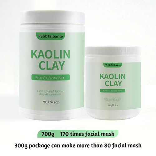White Kaolin Clay Powder 100% Natural Ultra-Fine Cosmetic Grade Gentle & Smooth Texture for Natural DIY Skin Cleansers, Masks and Scrubs, and More(10.6 oz)