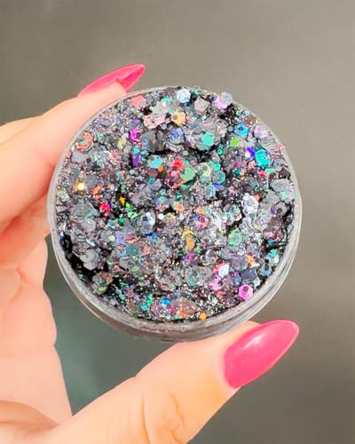 Black Holographic Body Glitter Gel - Water Based & Vegan
