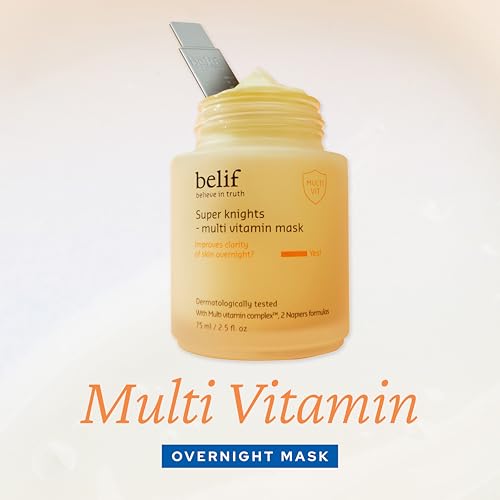 belif Vitamin C Overnight Butter Mask ? Hydrating & Rejuvenating Sleeping Mask with Multi Vitamin Complex for Plumping Dull Skin & Refining Uneven Texture, Korean Skincare, 2.5 fl.oz