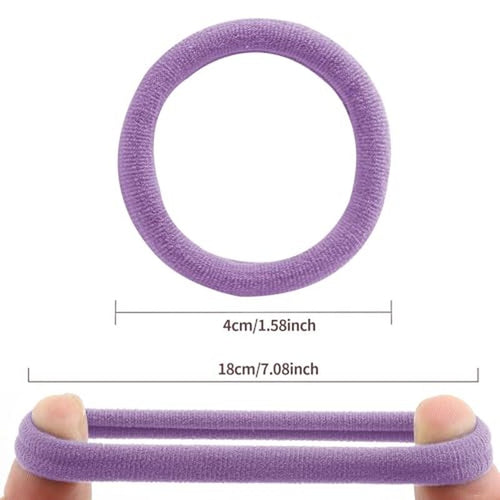 100 Pcs Thick Seamless Hair Ties for Ponytails - No Damage