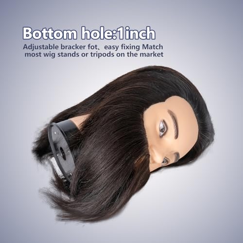 Male Mannequin Head 100% Human Hair with Clamp Stand