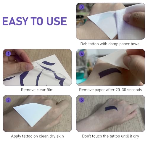 Purple Temporary Tattoos | 3-Sheet Waterproof Cosplay Set