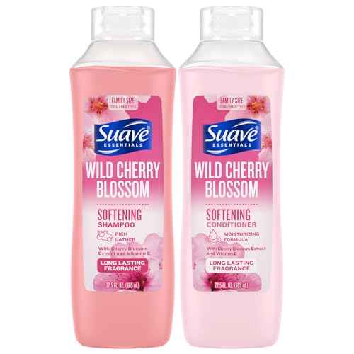 Suave Shampoo & Conditioner Set, Wild Cherry Blossom ? Everyday Softening Formulas with Cherry Blossom Extract & Vitamin E, 22.5 Oz Ea (2 Piece Set)