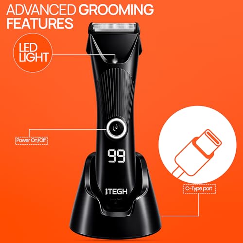 TEGH Men¡¯s Beard & Hair Grooming Trimmer ? Cordless Electric Beard & Hair Trimmer for Men, Rechargeable Waterproof Design with Adjustable Guards