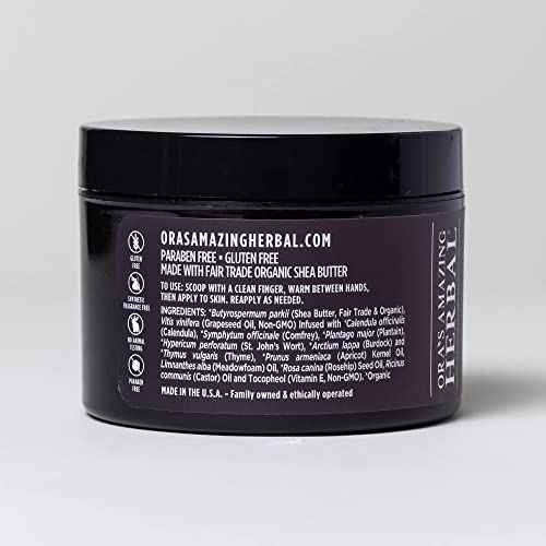 Ora's Amazing Herbal Ultra Healing Body Butter, Intensive Unscented Moisturizer For Dry Skin, Fragrance Free Skin Cream, 8 oz Large