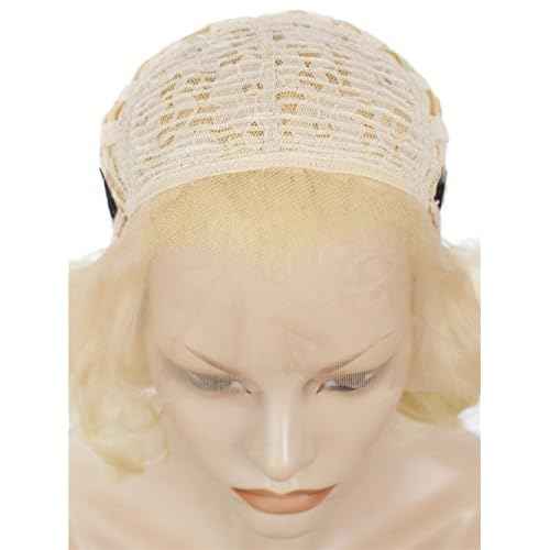 Imstyle Blonde Curly Synthetic Wig Heat Resistant Celebrity Costume Cosplay Short Lace Wig