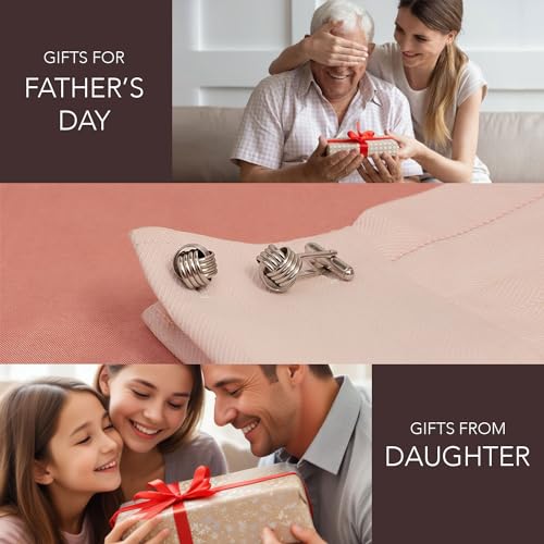 LeCalla 925 Sterling Silver Cufflinks for Men | Grooms Wedding Cuff-Links | Formal Shirt Cufflinks Accessories | Gifts for Dad, Groom, Husband, Father¡¯s Day & Business Events