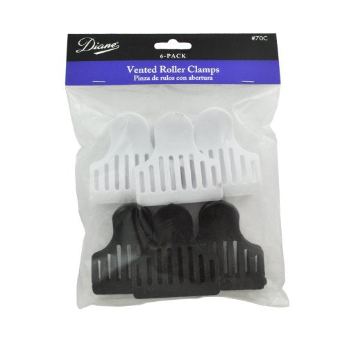 Diane D70C Vented Roller Clamps ?¢桰 Black and White, 6 Count (Pack of 1)