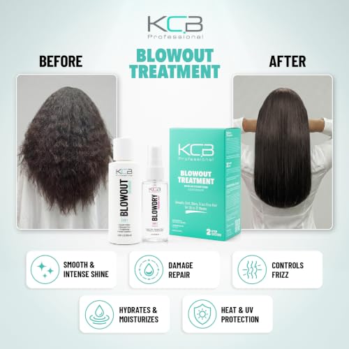 KCB Professional Keratin Hair Treatment for Straightening & Frizz Control - Formaldehyde-Free, 3.38 Fl Oz