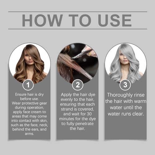 Silver Hair Dye 2-in-1 Coloring & Conditioning, 3.53 Fl Oz