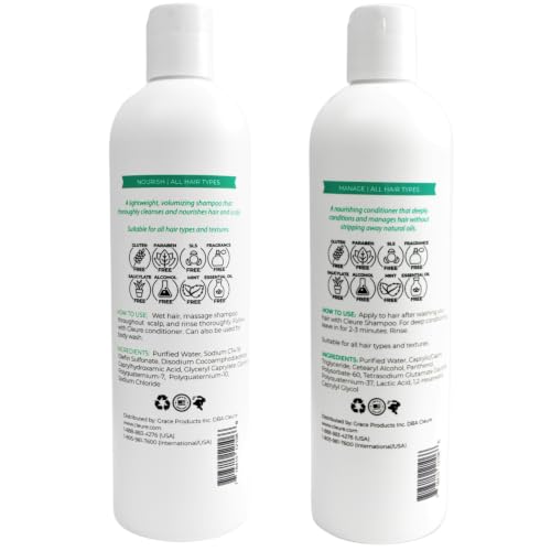Cleure Sulfate-Free Volumizing Shampoo & Conditioner Set for Dry Damaged Hair