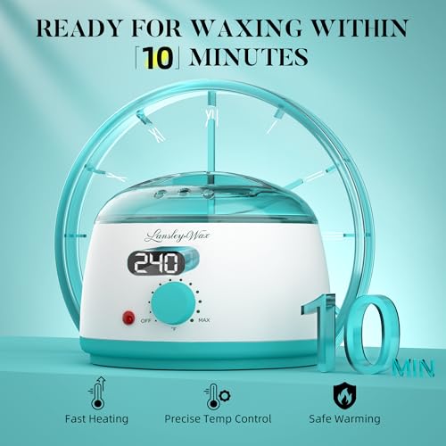 LANSLEYWAX Digital Waxing Kit for Women Men, Blue Green Wax Pot Warmer