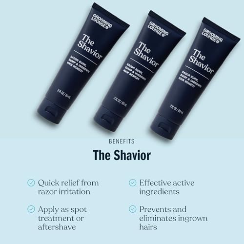 Grooming Lounge the Shavior Post Shave Remedy - Calms Inflammation and Irritation - Prevents and Eliminates Ingrown Hair - Effective Spot Treatment - No Paraben and Sulfate - Cruelty Free - 3 oz