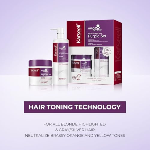 Karseell Purple Hair Mask & Shampoo Set for Blonde & Gray Hair
