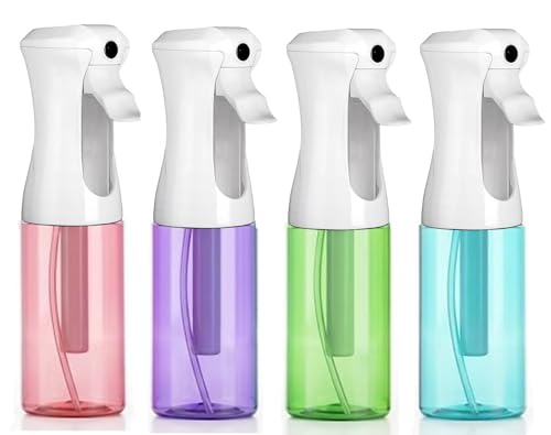 VIGOR PATH Continuous Fine Mist Spray Bottle – 6.7oz Refillable Water Mister for Hair, Cleaning & Plants